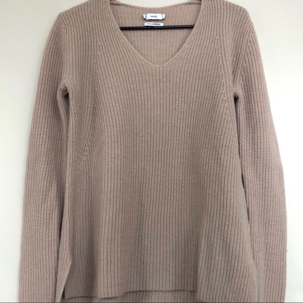 🖤 VINCE 100% Cashmere Ribbed Knit Sweater